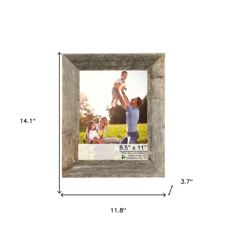 8.5" X 11" Natural Weathered Gray Picture Frame