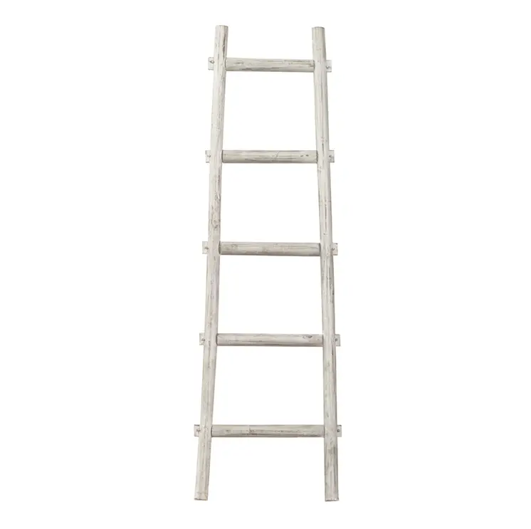 59" X 18" X 2" White Decorative Ladder Shelve