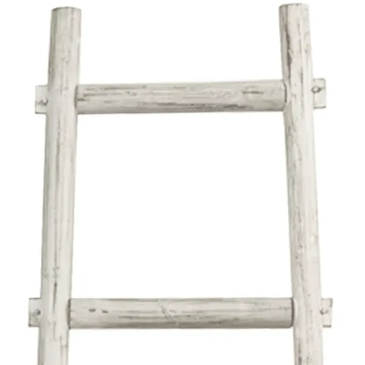 59" X 18" X 2" White Decorative Ladder Shelve
