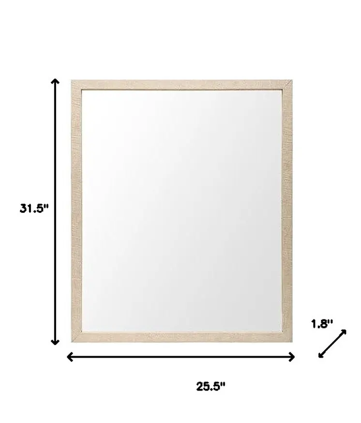 Rectangle Natural Accent Mirror With Matte Finish Frame