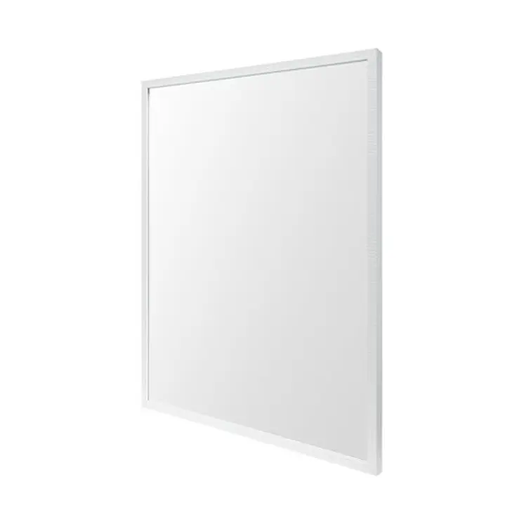 Rectangle White Accent Mirror With Crisp White Finish Frame