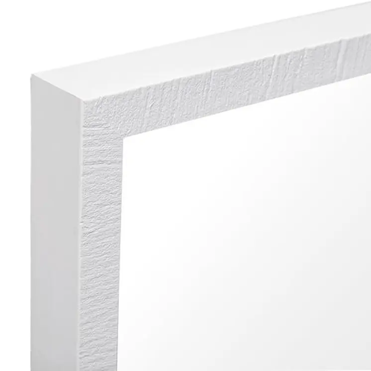 Rectangle White Accent Mirror With Crisp White Finish Frame
