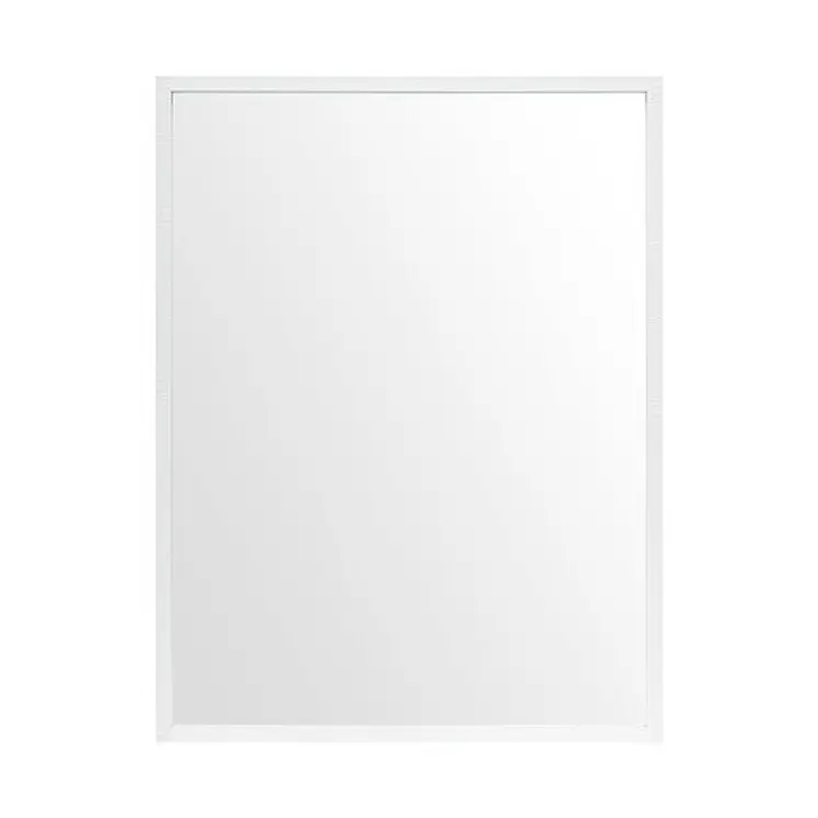 Rectangle White Accent Mirror With Crisp White Finish Frame