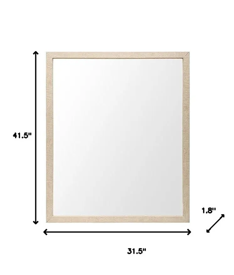 Rectangle Natural Accent Mirror With Matte Finish Frame
