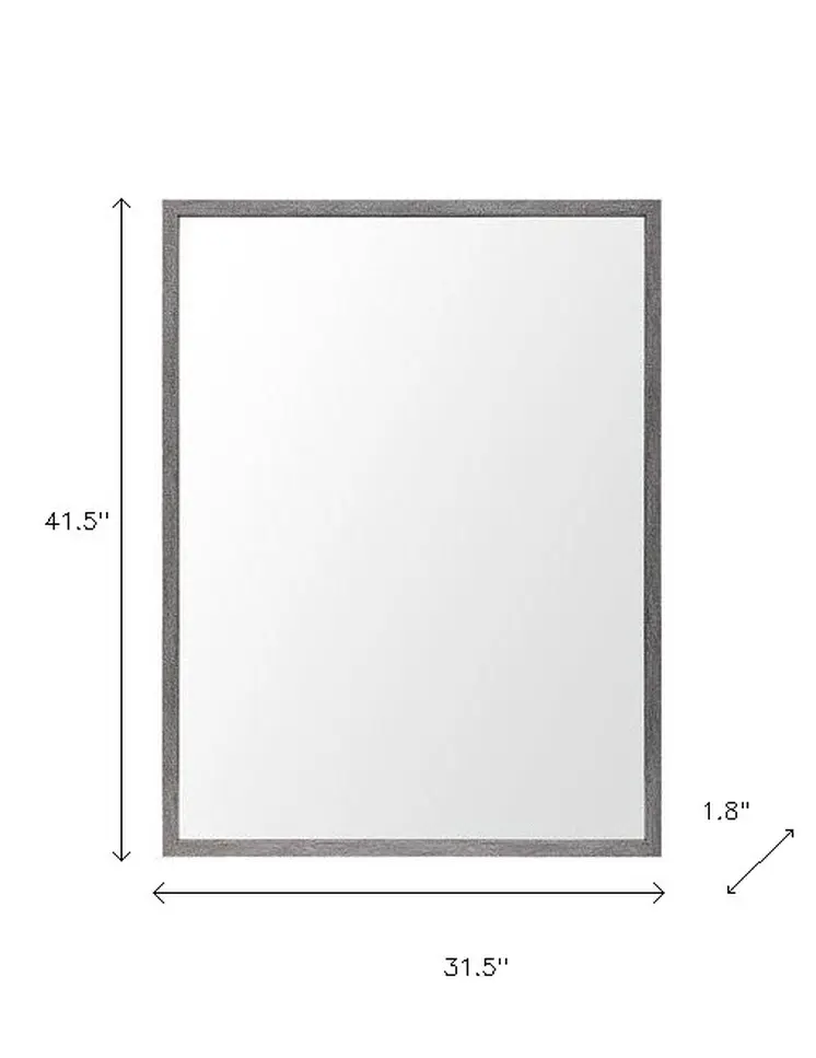 Rectangle Grey Accent Mirror With Driftwood Quality Frame