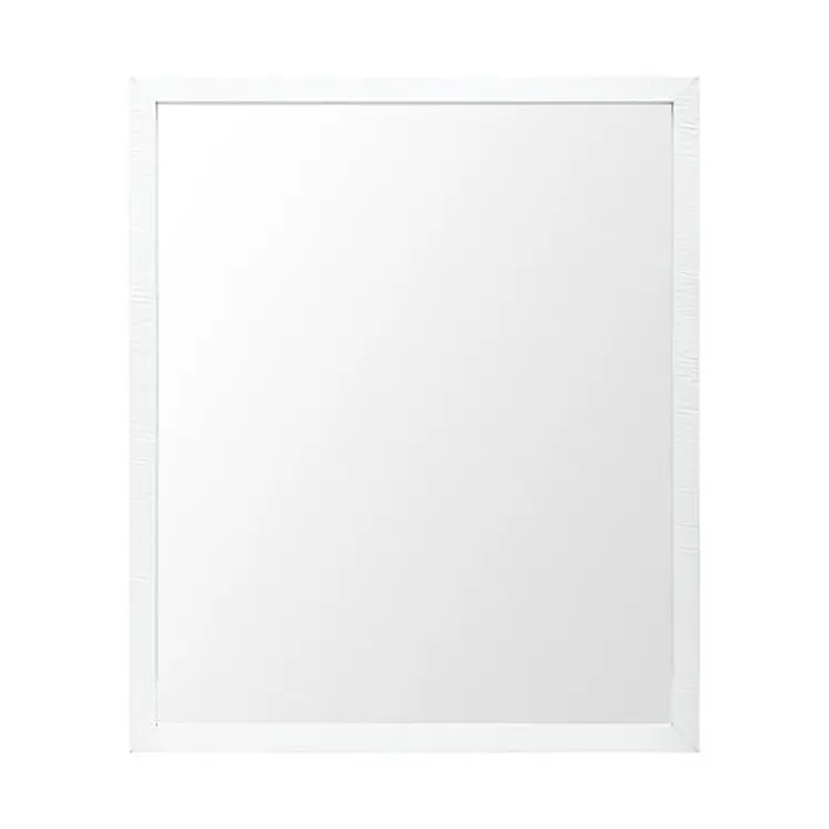Rectangle White Accent Mirror With Crisp White Finish Frame