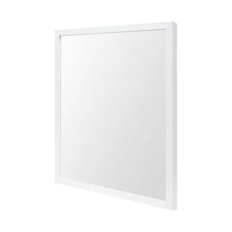 Rectangle White Accent Mirror With Crisp White Finish Frame