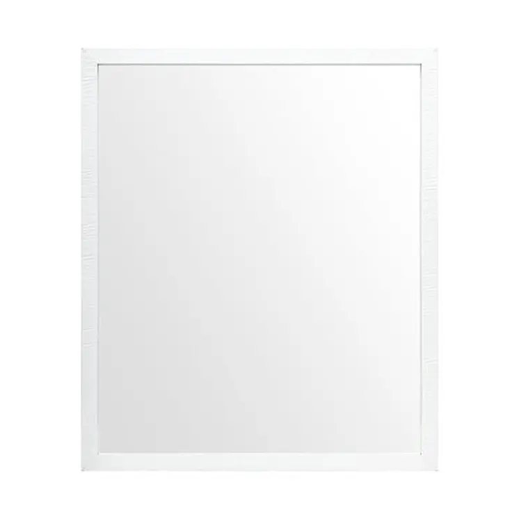 Rectangle White Accent Mirror With Crisp White Finish Frame
