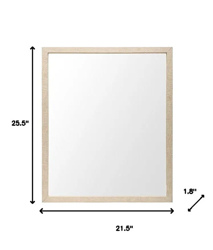 Rectangle Natural Accent Mirror With Matte Finish Frame