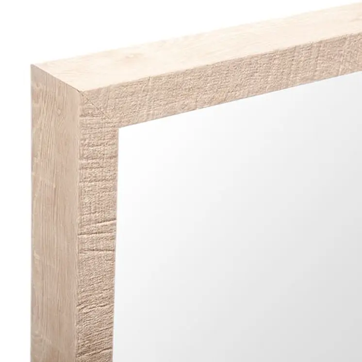 Rectangle Natural Accent Mirror With Matte Finish Frame