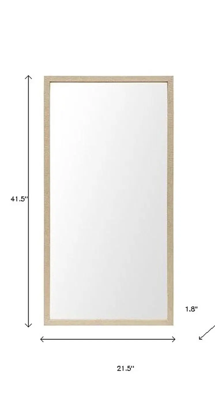 Rectangle Natural Accent Mirror With Matte Finish Frame