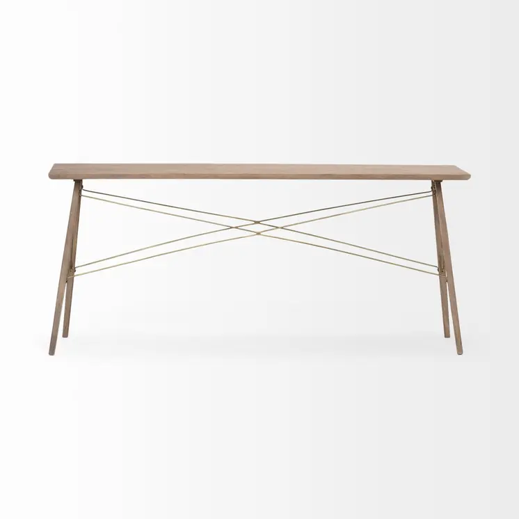 66" Brown Solid Wood Console Table