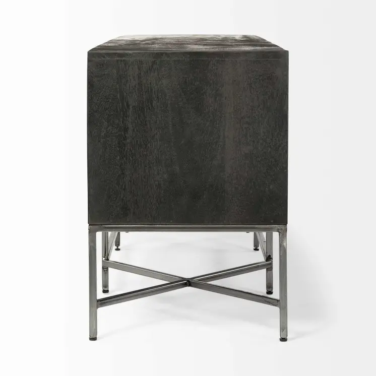 16" Dark Brown Solid Wood Console Table