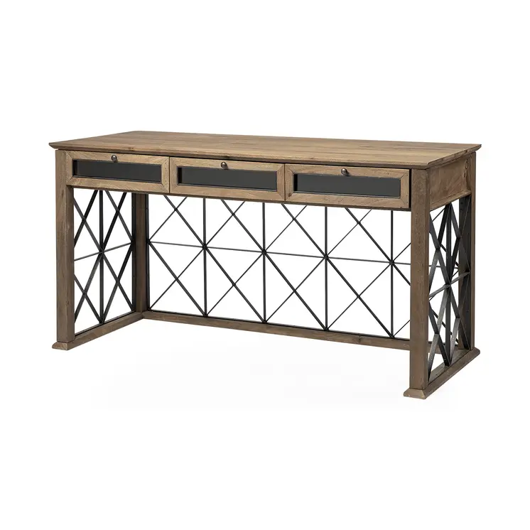 60" Solid Wood Enclosed and Open Storage TV Stand