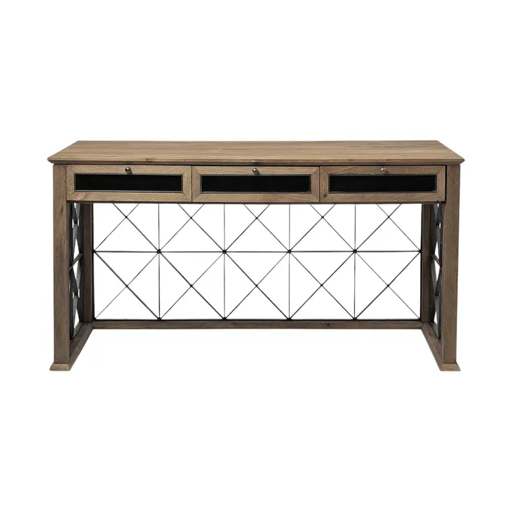 60" Solid Wood Enclosed and Open Storage TV Stand