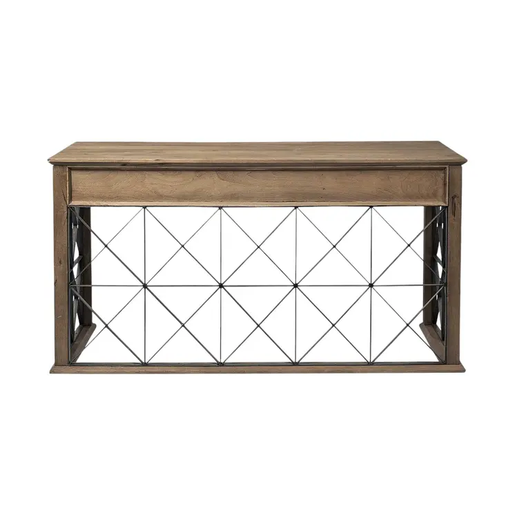 60" Solid Wood Enclosed and Open Storage TV Stand