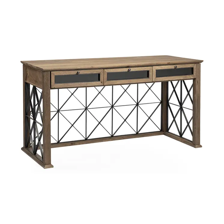 60" Solid Wood Enclosed and Open Storage TV Stand