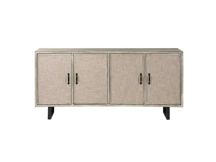 68" Light Brown Solid Wood Sideboard with Four Doors