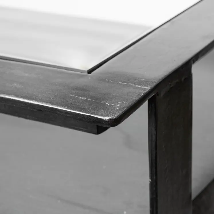 18" Black And Gray Solid Wood Sideboard