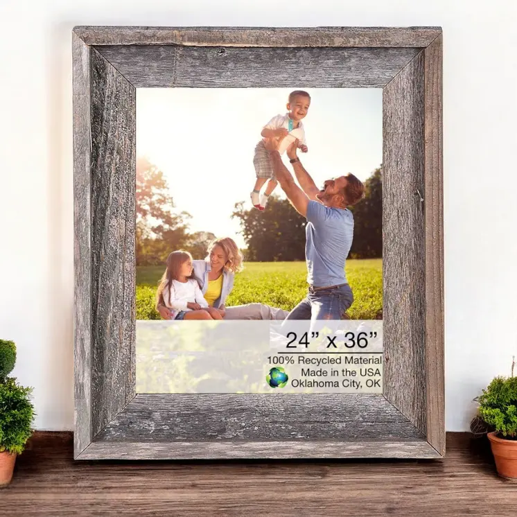 Gray Wood Hanging Picture Frame