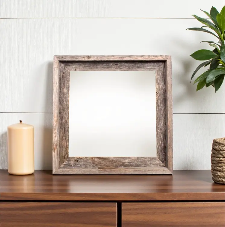 12" x 12" Gray Solid Wood Tabletop Picture Frame