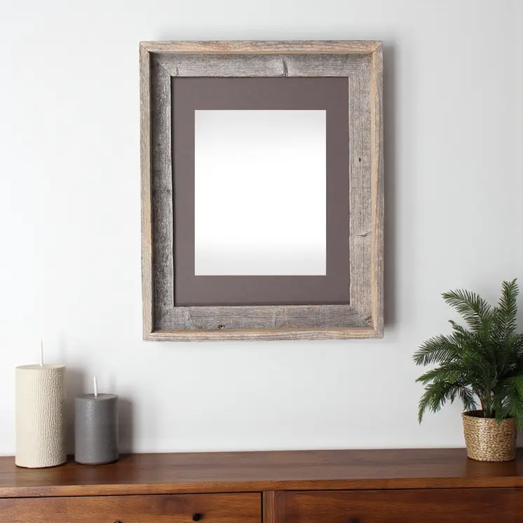 16" x 20" Gray Distressed Solid Wood Hanging Picture Frame