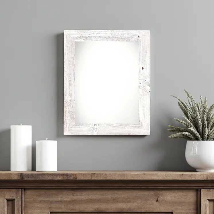 11" x 14" White Solid Wood Hanging Picture Frame