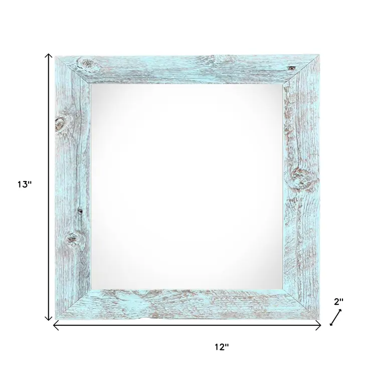 10" x 10" Blue Solid Wood Hanging Picture Frame