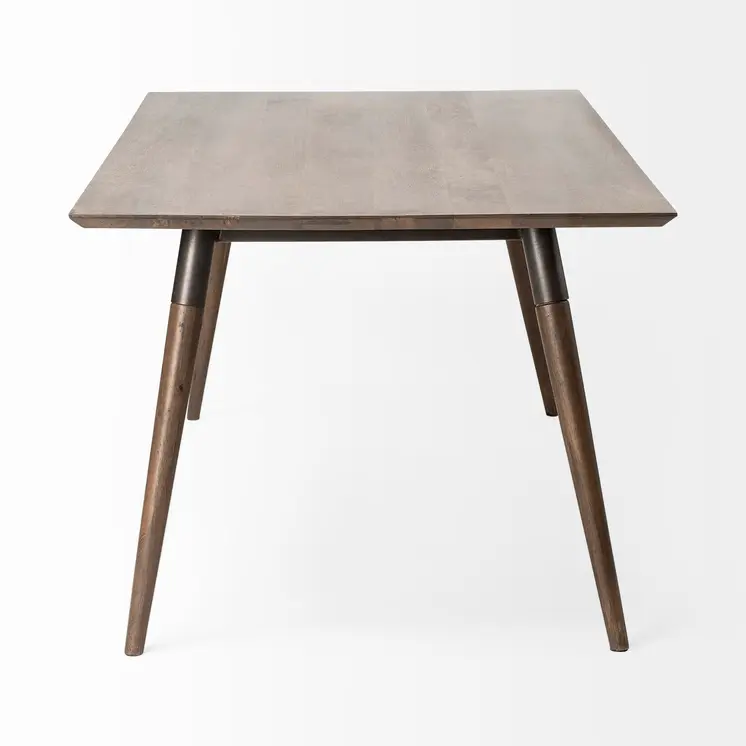 72" Dark Brown Solid Wood Dining Table