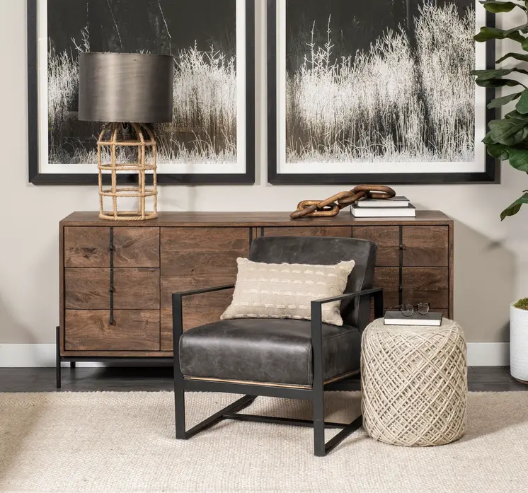 16" Ivory Upholstery Cylinder Abstract Pouf Ottoman