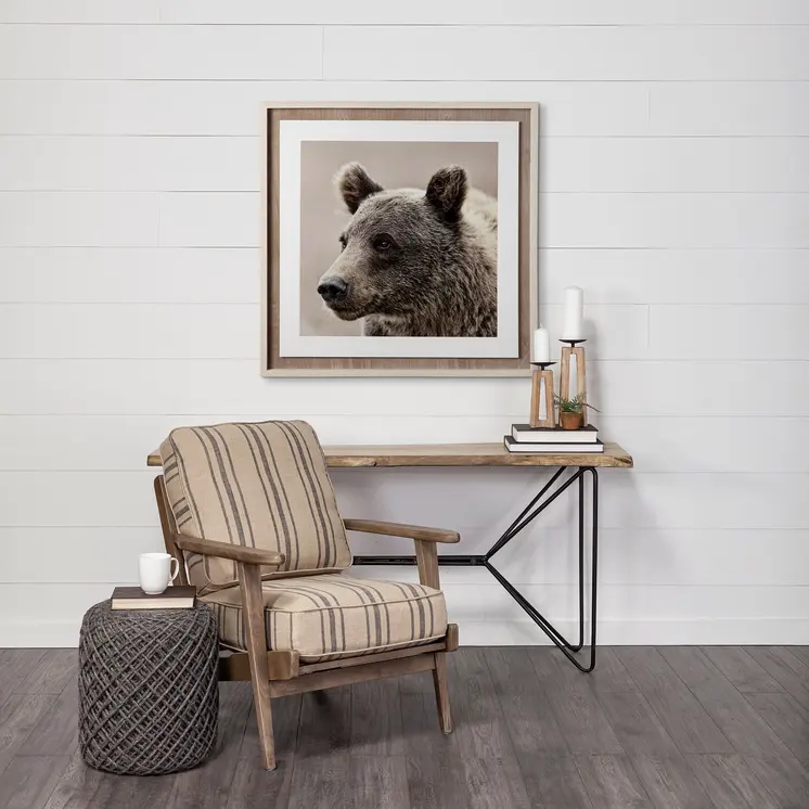 16" Gray Upholstery Cylinder Abstract Pouf Ottoman