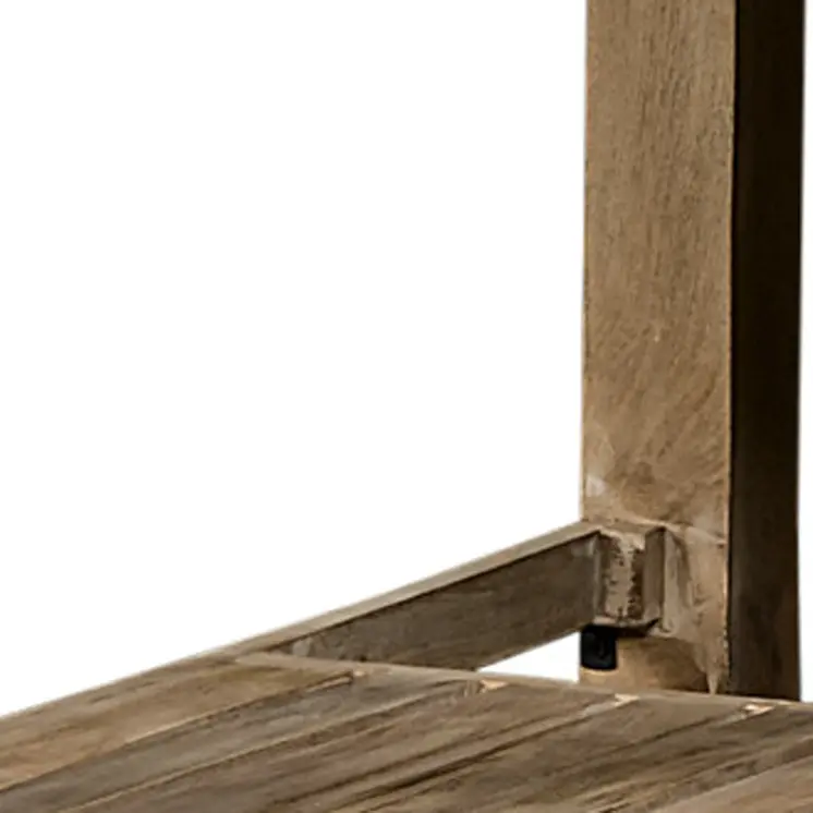 32" Natural Solid Wood Rolling Kitchen Island With Storage