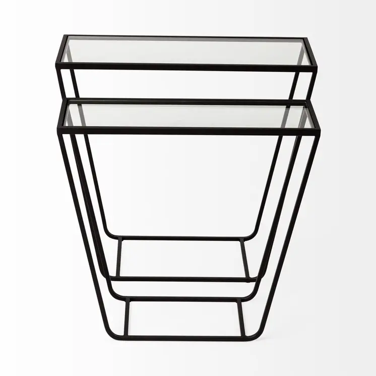 10" Clear Glass Frame Console Table