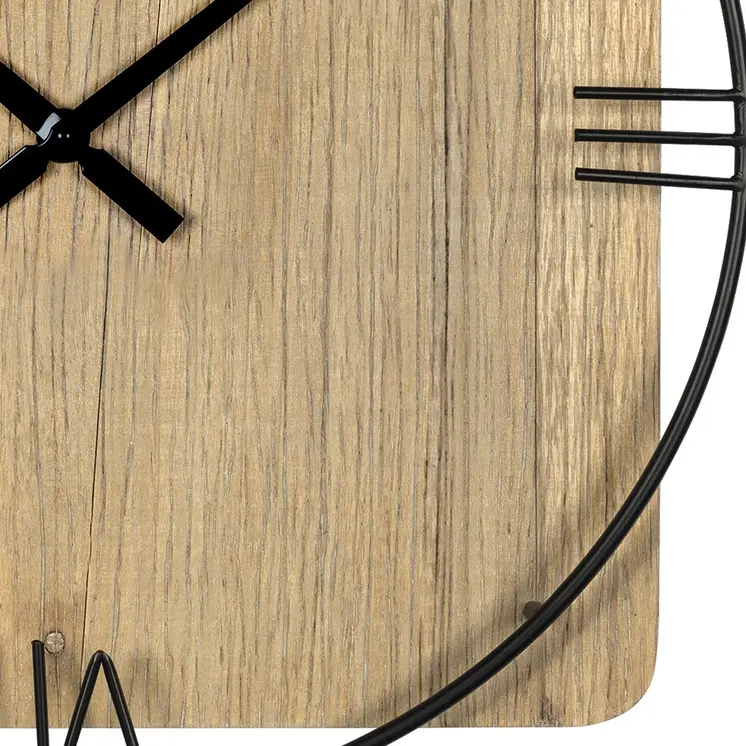27" Novelty Brown And Black Wood Analog Wall Clock