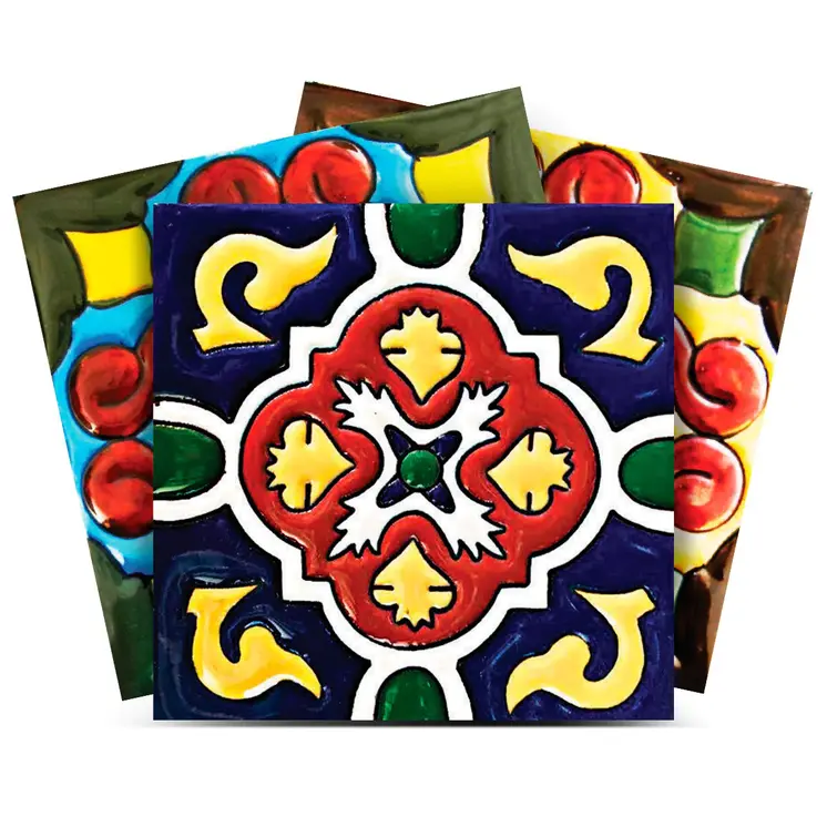 6" X 6" Festival Brights Mosaic Peel And Stick Removable Tiles