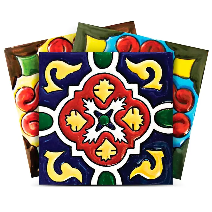 6" X 6" Festival Brights Mosaic Peel And Stick Removable Tiles