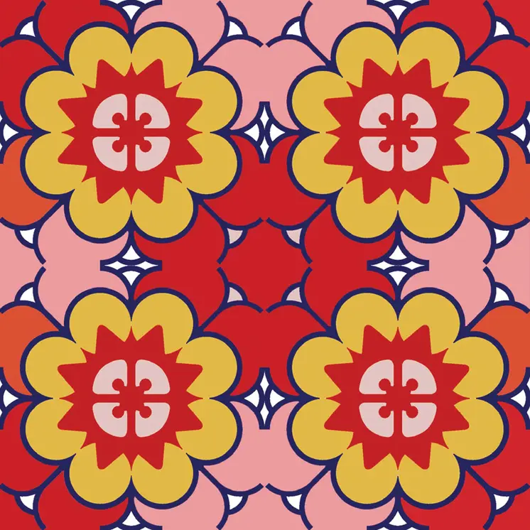 7" X 7" Mediterranean Brights Peel And Stick Removable Tiles