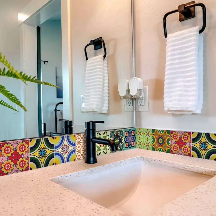 8" X 8" Mediterranean Brights Peel And Stick Removable Tiles