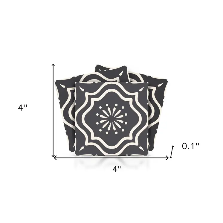 4" X 4" Burst Gray And White Peel And Stick Removable Tiles