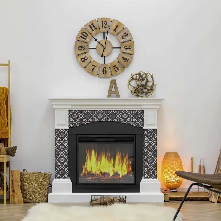 7" X 7" Burst Gray And White Peel And Stick Removable Tiles