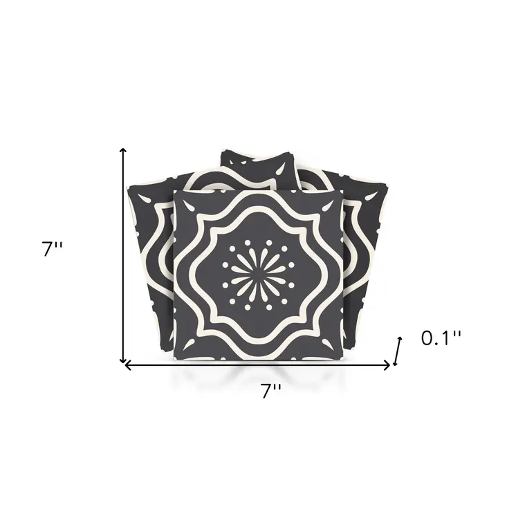 7" X 7" Burst Gray And White Peel And Stick Removable Tiles