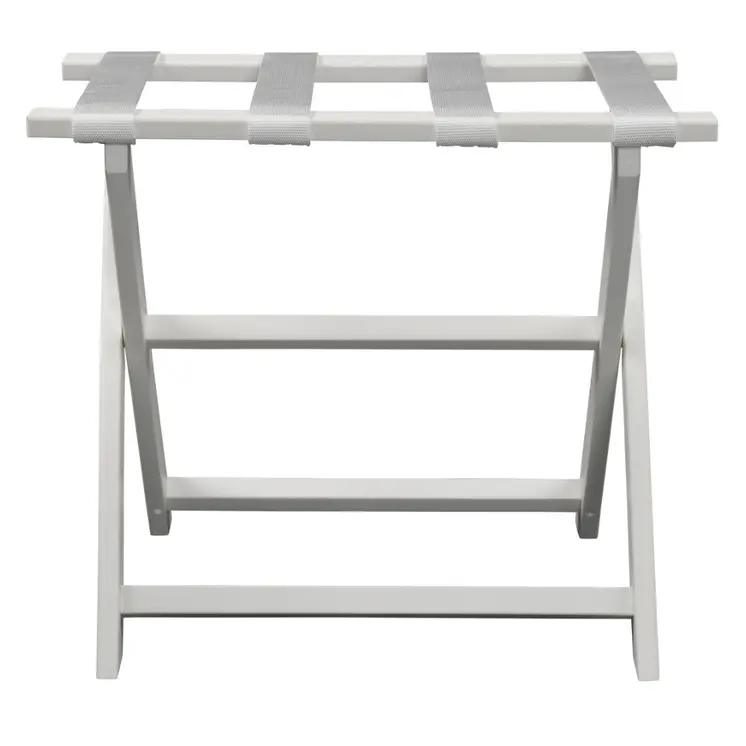 Earth Friendly White Folding Luggage Rack With White Straps