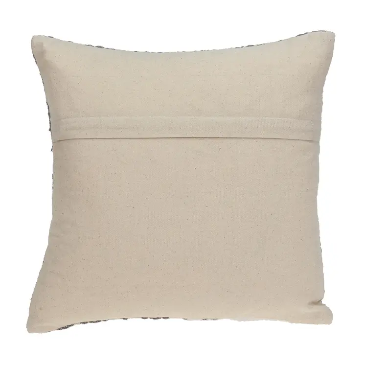 16" Gray Cotton Throw Pillow