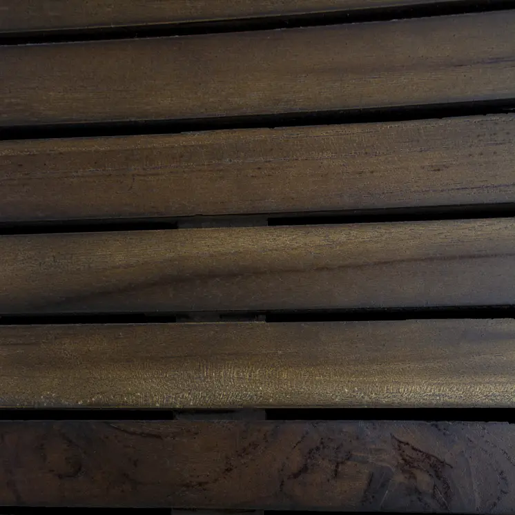 23" Dark Brown Teak Slat Non Slip Bath Mat