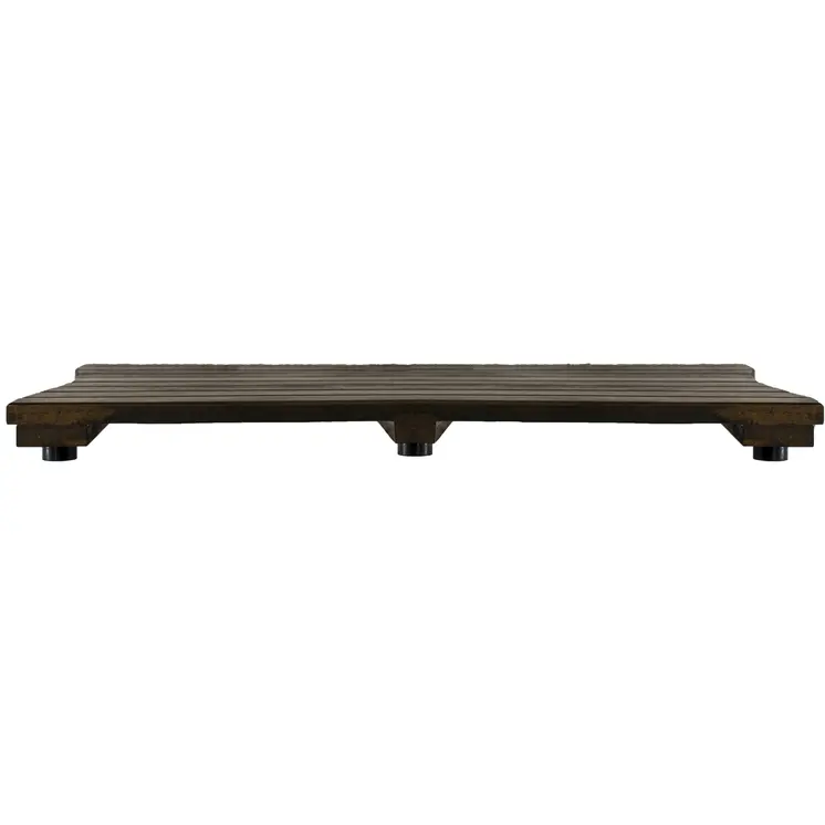 40" Dark Brown Teak Slat Non Slip Bath Mat