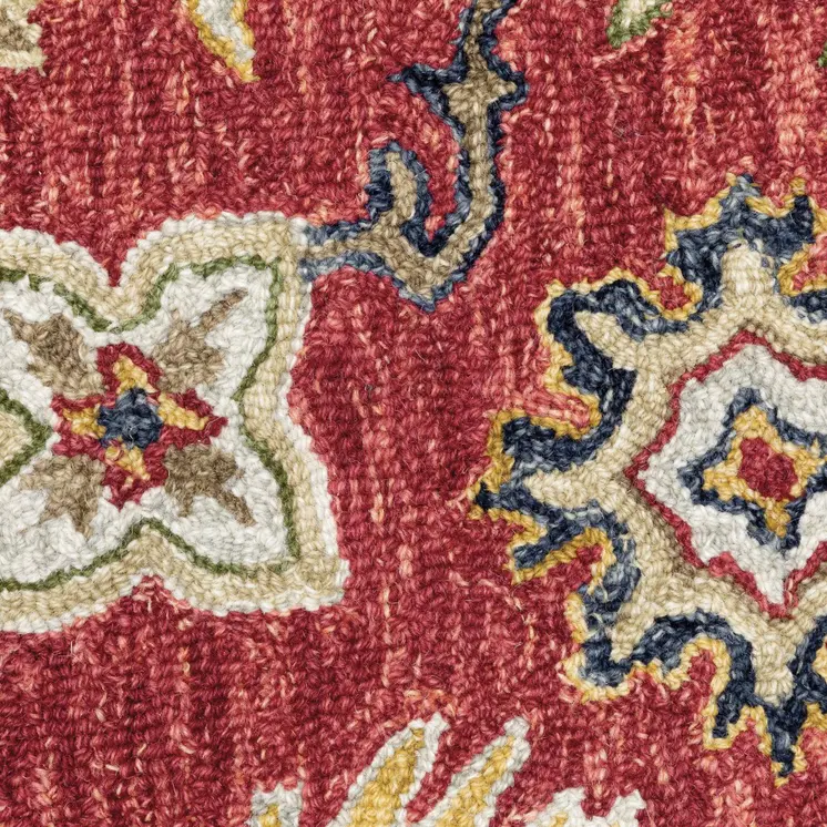 4' X 6' Red And Blue Bohemian Area Rug