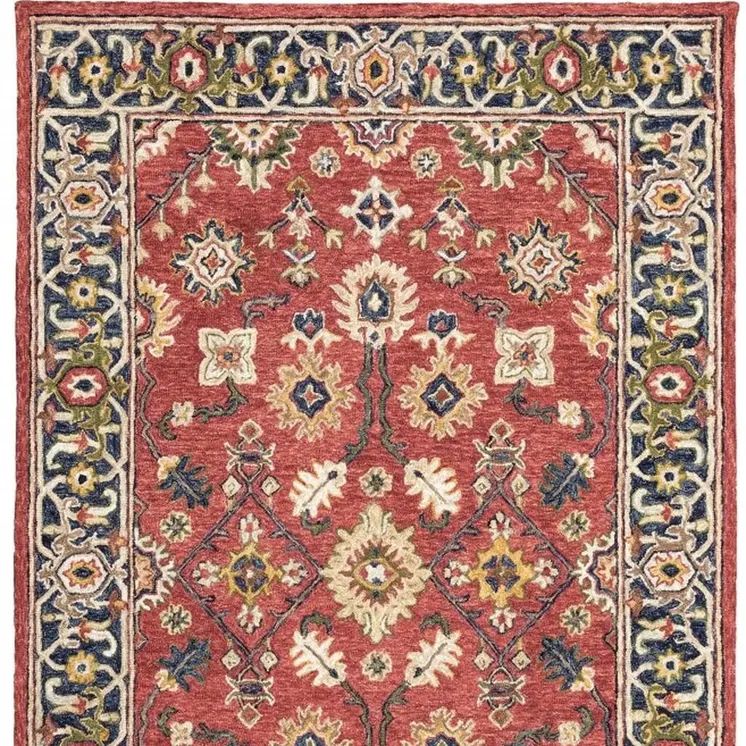 4' X 6' Red And Blue Bohemian Area Rug