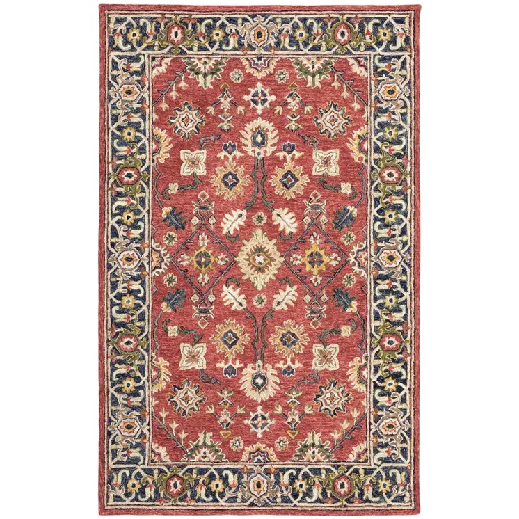 8' X 10' Red And Blue Bohemian Rug