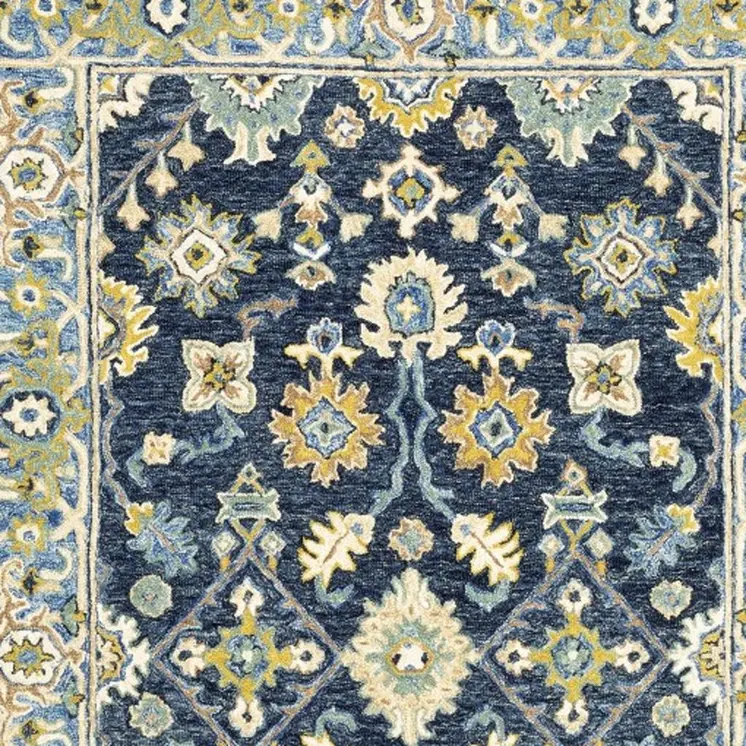 4' X 6' Navy And Blue Bohemian Area Rug
