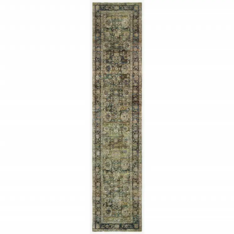 12' Green Runner Rug